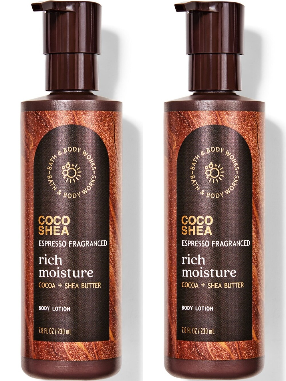Bath & Body Works Coco Shea Rich Moisture Espresso Body Lotion Set of 2 NEW Rare